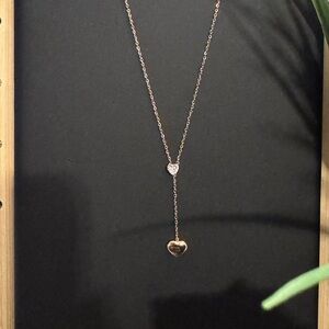 Gold Heart Drop Necklace